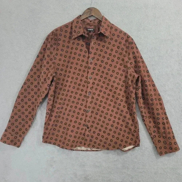 Express Men's Flannel Long‎ Sleeve Patterned Button-Up Shirt L, 26CT - Picture 1 of 7